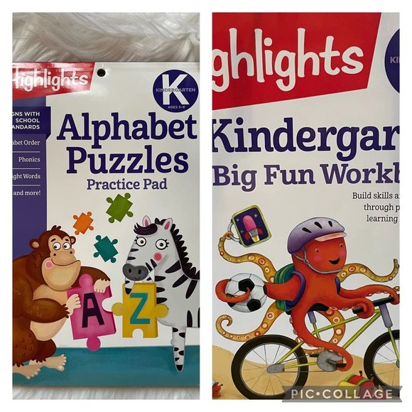 Highlights  Kindergarten Big Fun Workbook & Alphabet Puzzles Practice Pad - Picture 1 of 10